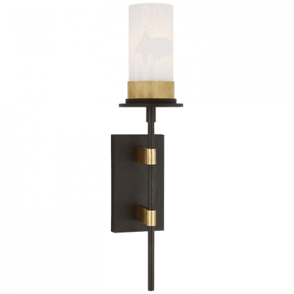 Visual Comfort Signature Beza Large Tail Wall Sconce Warm Iron and Antique Brass