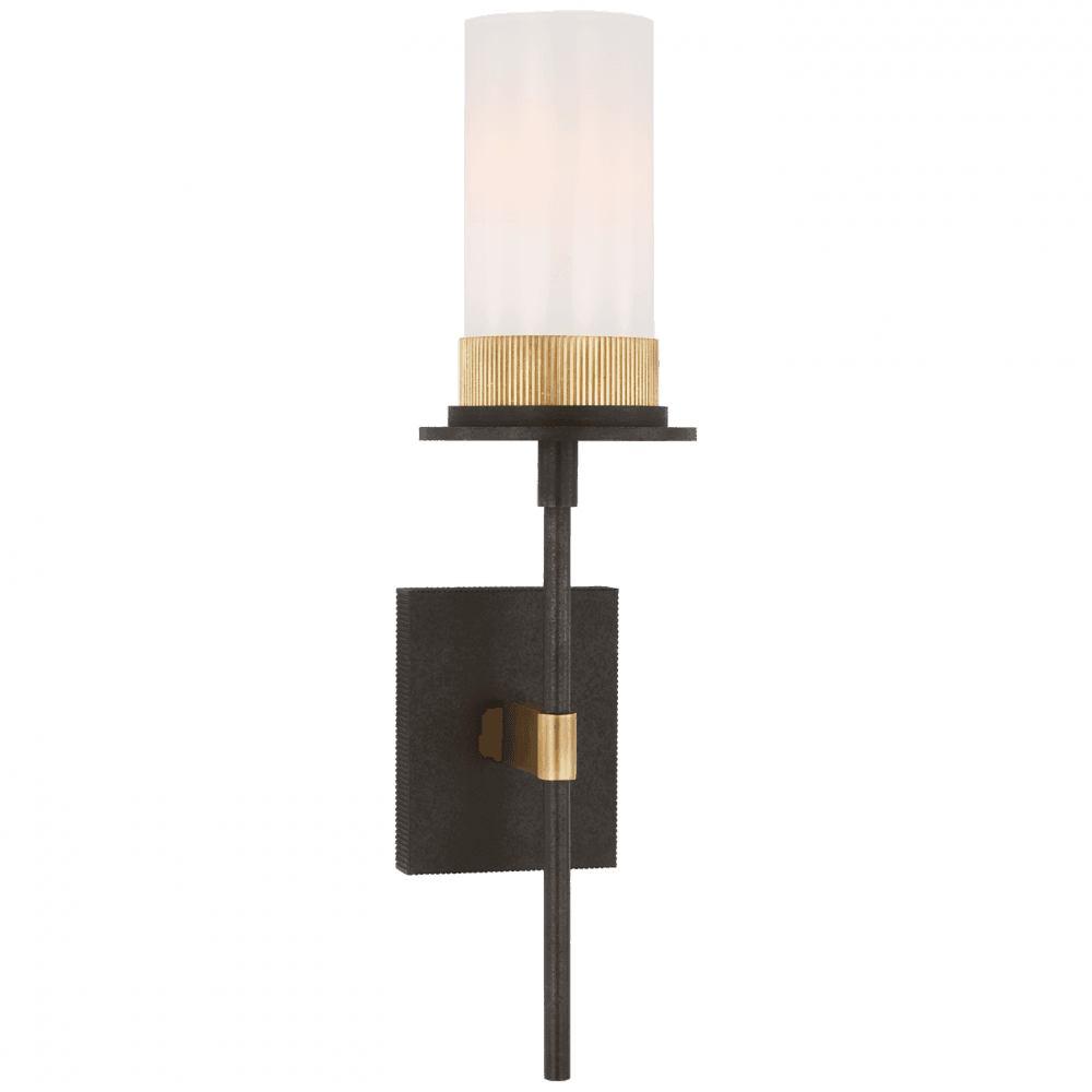 Visual Comfort Signature Beza Medium Tail Wall Sconce Warm Iron and Antique Brass