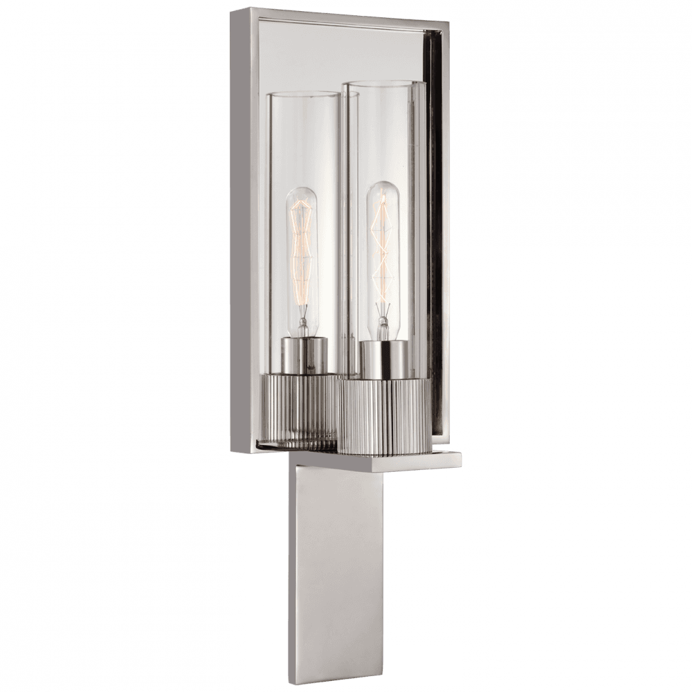 Visual Comfort Signature Beza Single Reflector Sconce Polished Nickel and Mirror