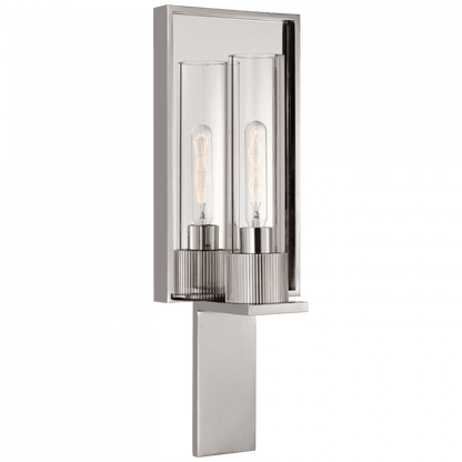 Visual Comfort Signature Beza Single Reflector Sconce Polished Nickel and Mirror