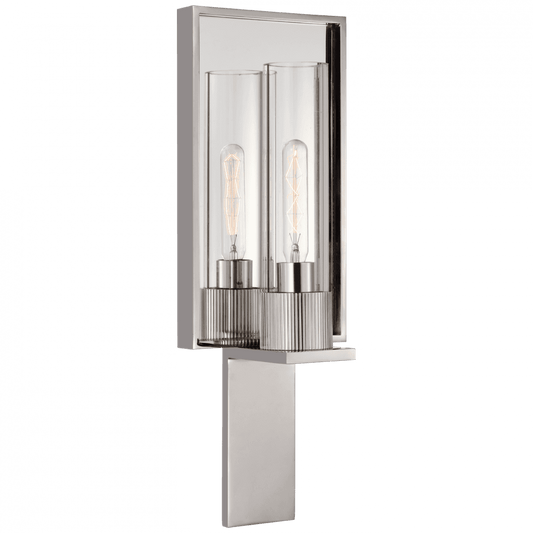 Visual Comfort Signature Beza Single Reflector Sconce Polished Nickel and Mirror