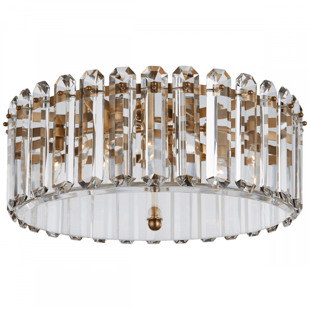 Visual Comfort Signature Bonnington Large Flush Mount Hand-Rubbed Antique Brass
