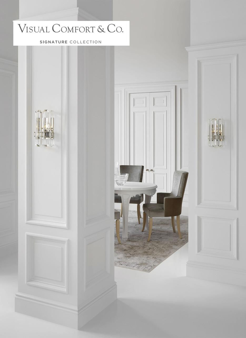 Visual Comfort & Co. Signature Collection Bonnington Wall Sconce, 1-Light, Polished Nickel, Crystal, 12"H (ARN 2124PN-CG 2R52C)