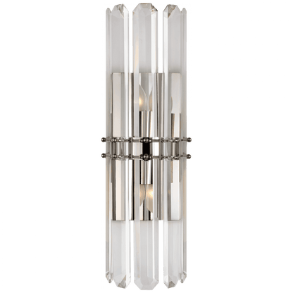 Visual Comfort & Co. Signature Collection Bonnington Wall Sconce, 2-Light, Polished Nickel, Crystal, 22"H (ARN 2125PN CM00W)