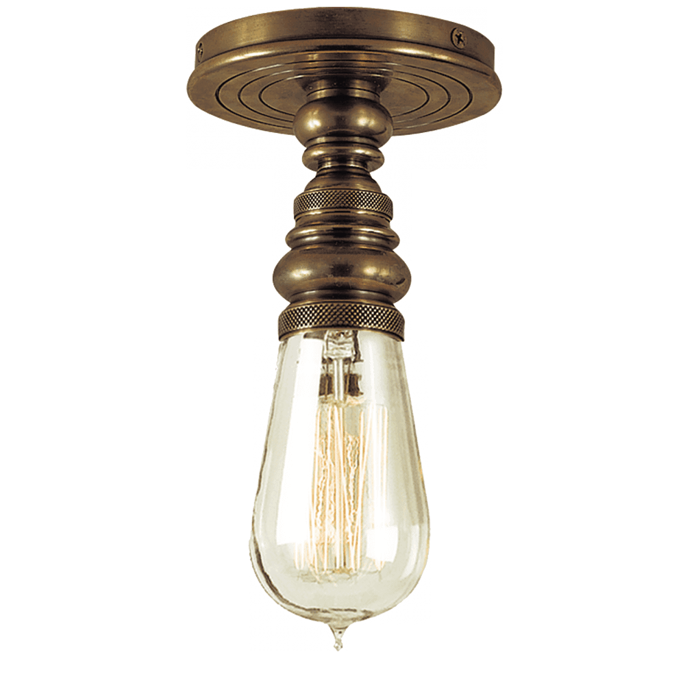 Visual Comfort Signature Boston Flush Mount Hand-Rubbed Antique Brass