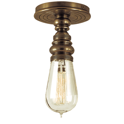 Visual Comfort Signature Boston Flush Mount Hand-Rubbed Antique Brass