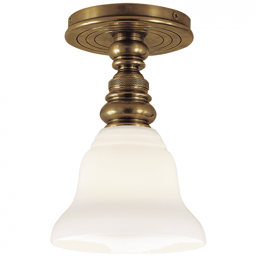 Visual Comfort Signature Boston Flush Mount Hand-Rubbed Antique Brass