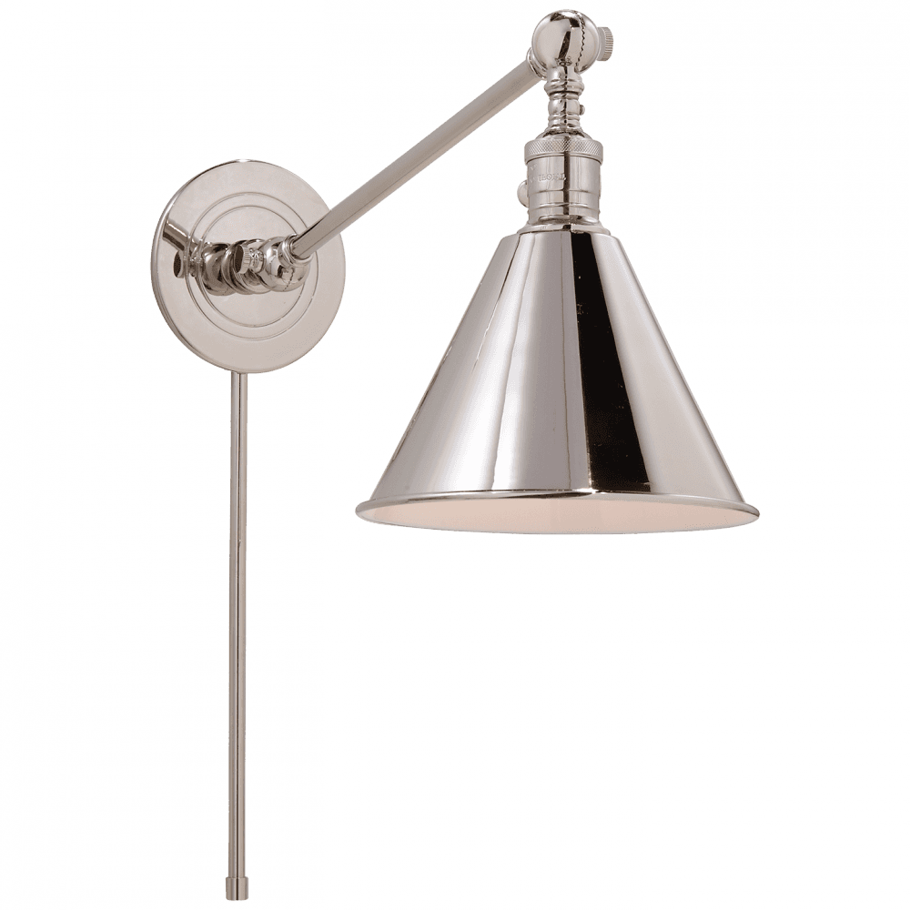 Visual Comfort & Co. Signature Collection Boston Library Wall Sconce, 1-Light, Polished Nickel, 11"H (SL 2922PN 28VTW)