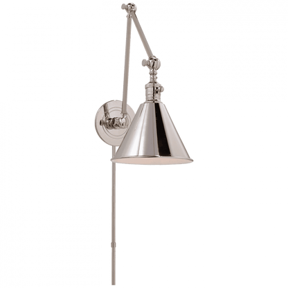 Visual Comfort & Co. Signature Collection Boston Library Wall Sconce, 1-Light, Polished Nickel, 16"H (SL 2923PN 28VU0)