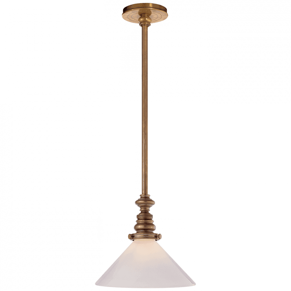 Visual Comfort & Co. Signature Collection Boston Pendant, 1-Light, Hand-Rubbed Antique Brass, Over All Height 47" (SL 5125HAB-WG1 28YPT)
