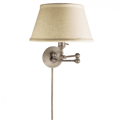 Visual Comfort Signature Boston Swing Arm Wall Sconce With Plug Antique Nickel