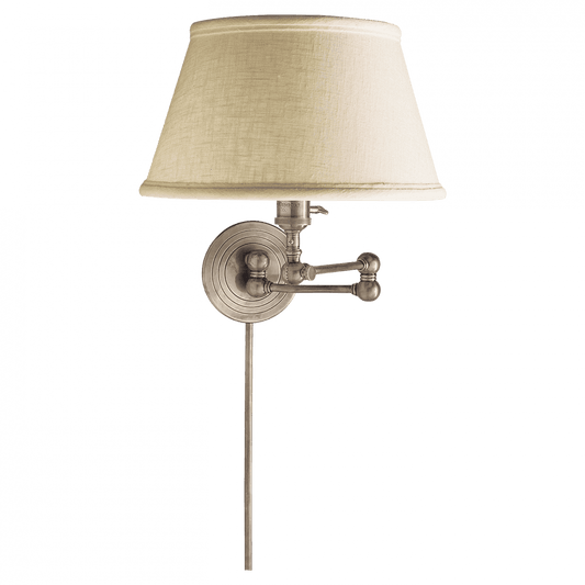 Visual Comfort Signature Boston Swing Arm Wall Sconce With Plug Antique Nickel