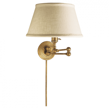 Visual Comfort Signature Boston Swing Arm Wall Sconce With Plug Hand-Rubbed Antique Brass