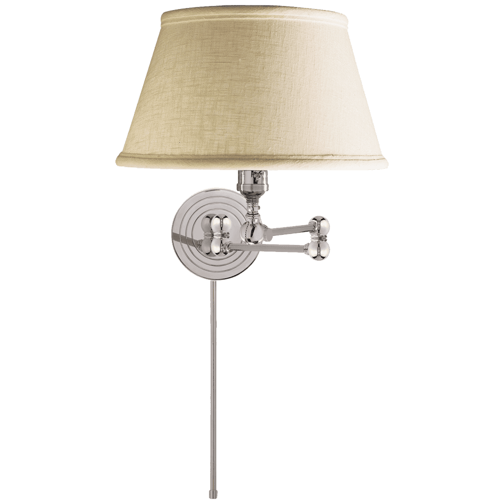 Visual Comfort Signature Boston Swing Arm Wall Sconce With Plug Polished Nickel