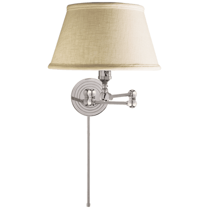 Visual Comfort Signature Boston Swing Arm Wall Sconce With Plug Polished Nickel