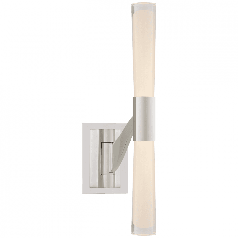 Visual Comfort & Co. Signature Collection Brenta Wall Sconce, Articulating, LED, Polished Nickel, White Glass, 18.5"H (ARN 2470PN-CG CQ2PF)