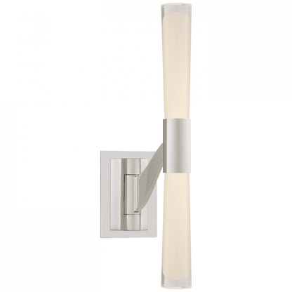 Visual Comfort & Co. Signature Collection Brenta Wall Sconce, Articulating, LED, Polished Nickel, White Glass, 18.5"H (ARN 2470PN-CG CQ2PF)
