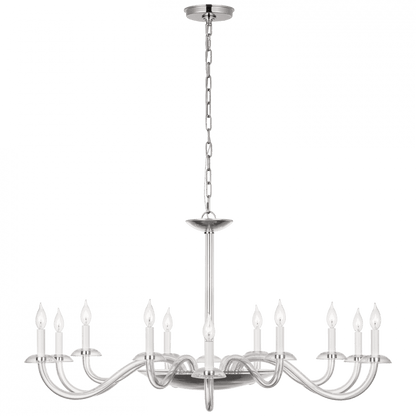 Visual Comfort Signature Brigitte Grande Chandelier Clear Glass and Polished Nickel