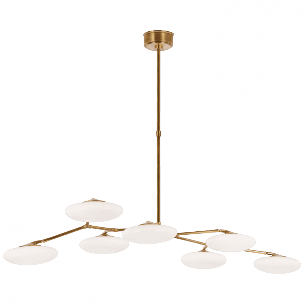 Visual Comfort Signature Brindille XL Articulating Linear Chandelier Soft Brass