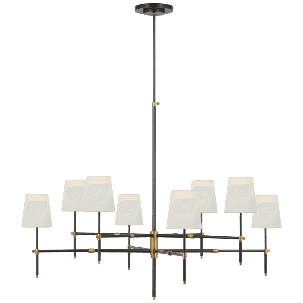 Visual Comfort Signature Bryant Extra Large Two Tier Chandelier Bronze and Hand-Rubbed Antique Brass