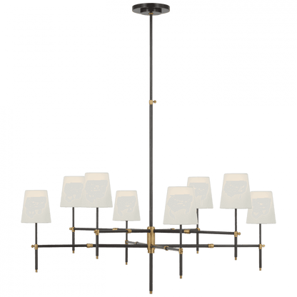 Visual Comfort Signature Bryant Extra Large Two Tier Chandelier Bronze and Hand-Rubbed Antique Brass