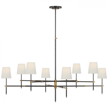 Visual Comfort Signature Bryant Grande Two Tier Chandelier Bronze and Hand-Rubbed Antique Brass