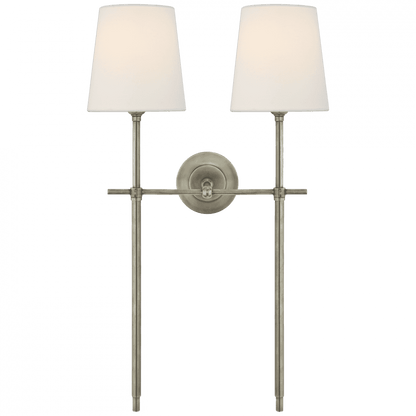 Visual Comfort Signature Bryant Large Double Tail Sconce Antique Nickel
