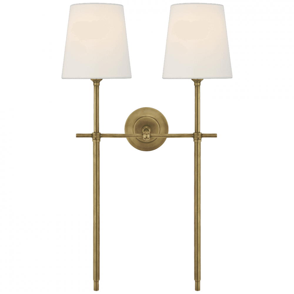 Visual Comfort Signature Bryant Large Double Tail Sconce Hand-Rubbed Antique Brass