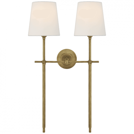 Visual Comfort Signature Bryant Large Double Tail Sconce Hand-Rubbed Antique Brass