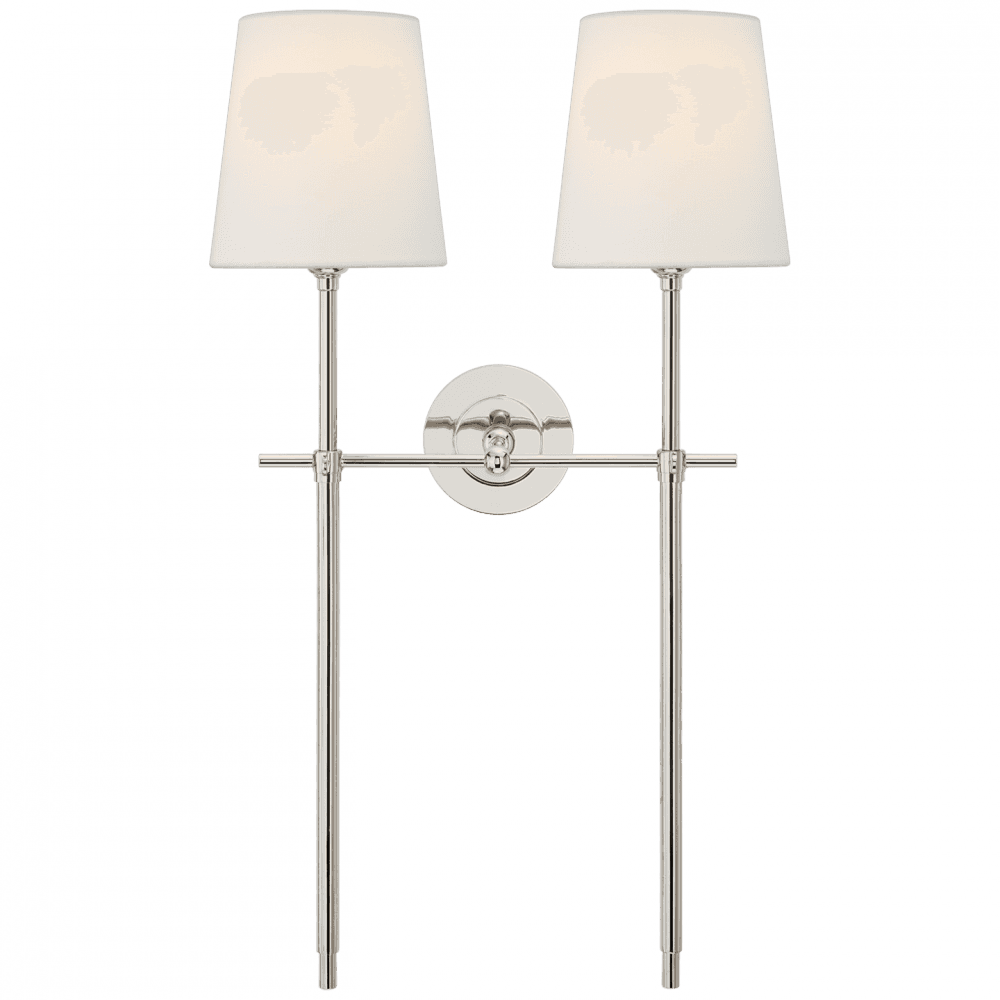 Visual Comfort Signature Bryant Large Double Tail Sconce Polished Nickel