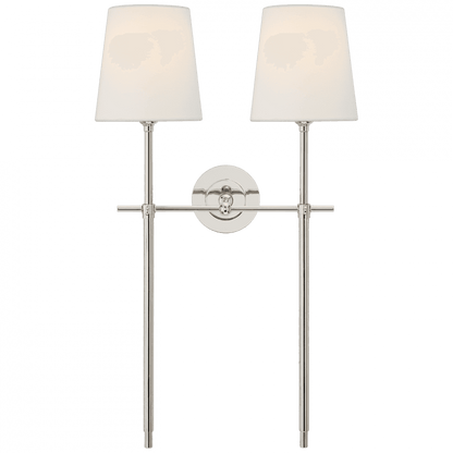 Visual Comfort Signature Bryant Large Double Tail Sconce Polished Nickel