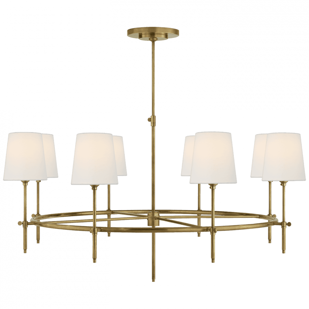 Visual Comfort Signature Bryant Large Ring Chandelier Hand-Rubbed Antique Brass