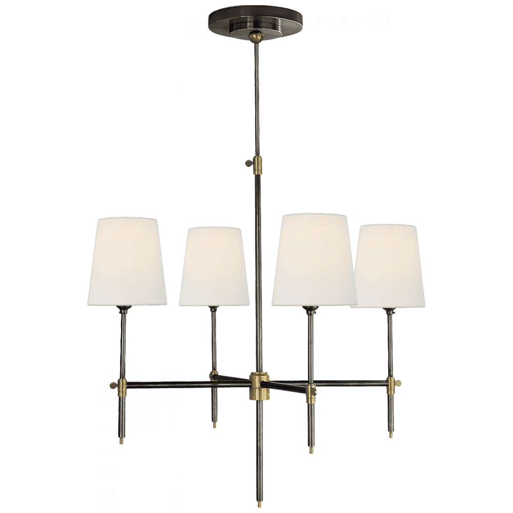 Visual Comfort Signature Bryant Small Chandelier Bronze and Hand-Rubbed Antique Brass