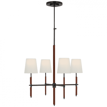Visual Comfort Signature Bryant Small Wrapped Chandelier Bronze and Saddle Leather