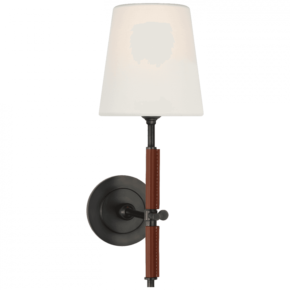 Visual Comfort & Co. Signature Collection Bryant Wrapped Sconce - Bronze and Saddle Leather