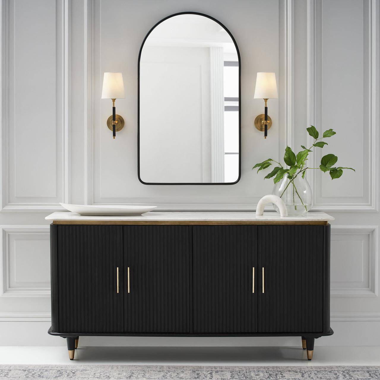 Visual Comfort & Co. Signature Collection Bryant Wrapped Sconce - Hand-Rubbed Antique Brass and Chocolate Leather