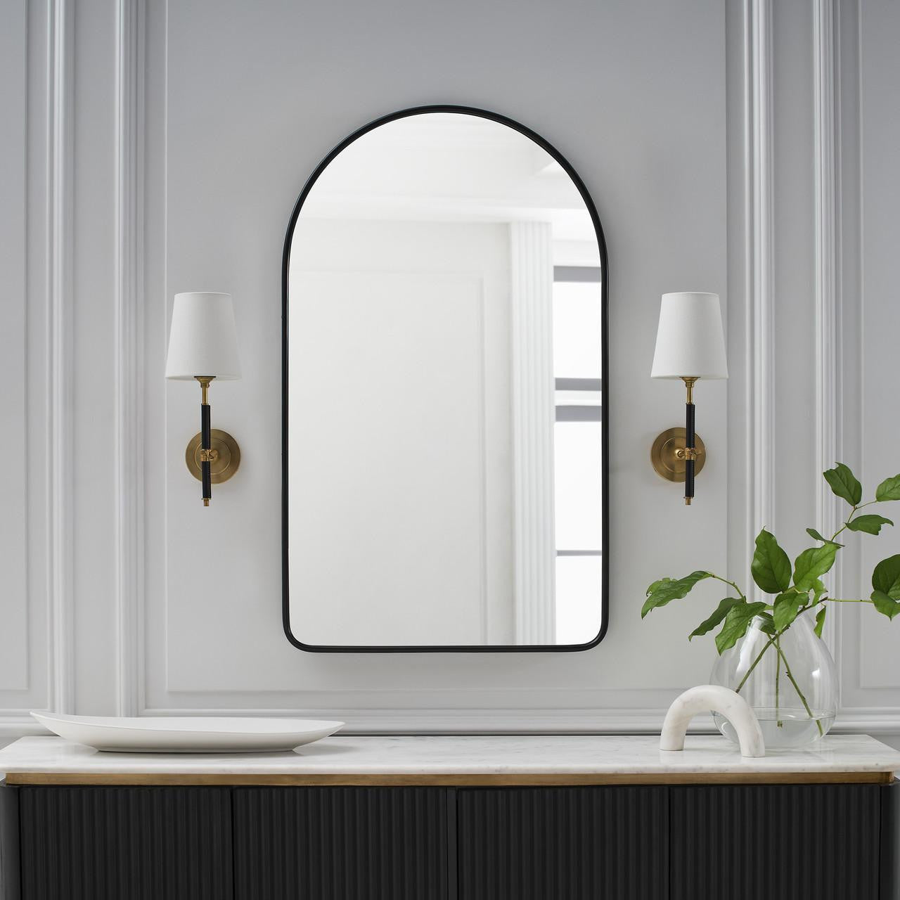 Visual Comfort Signature Bryant Wrapped Sconce Polished Nickel and Natural Leather