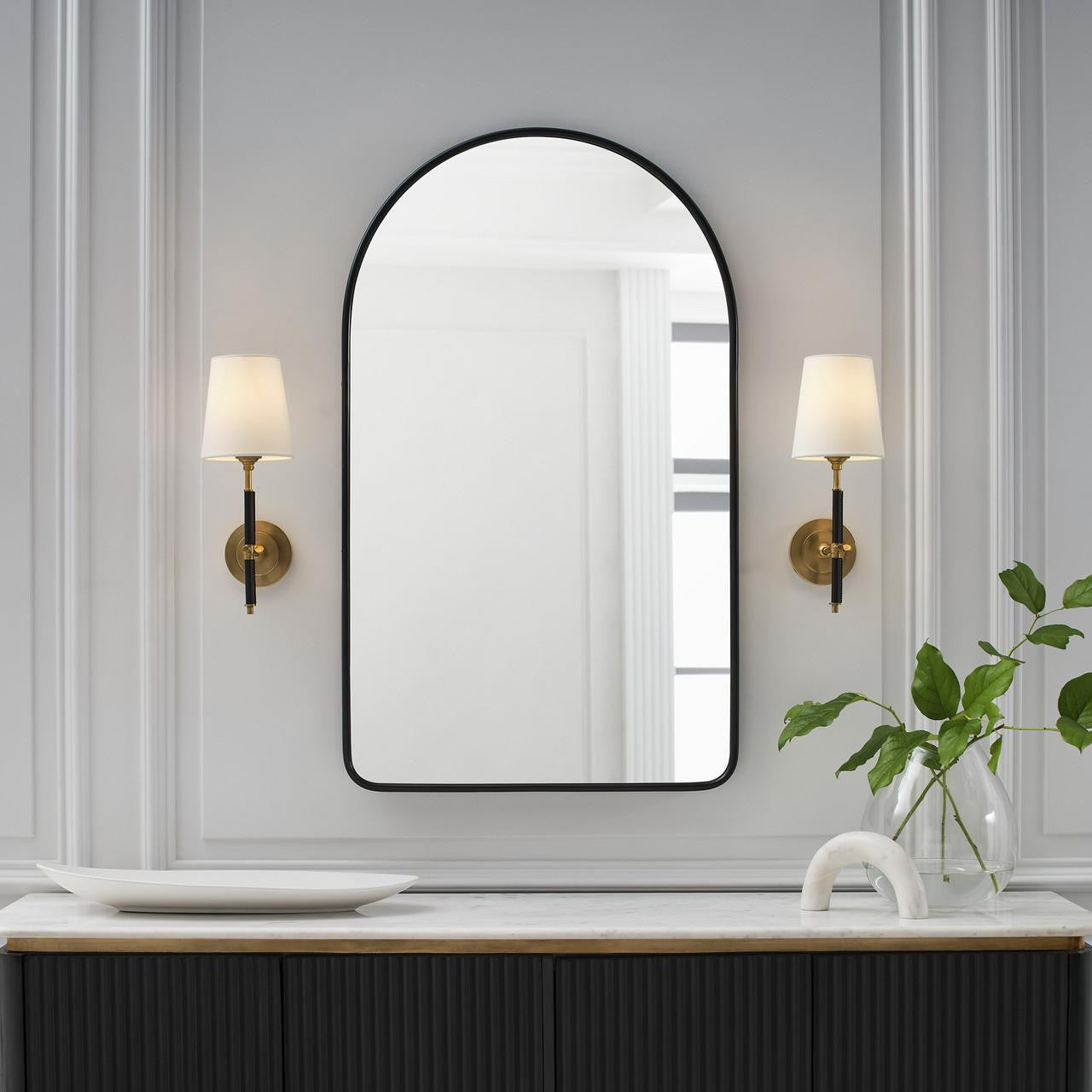 Visual Comfort & Co. Signature Collection Bryant Wrapped Sconce - Hand-Rubbed Antique Brass and Chocolate Leather