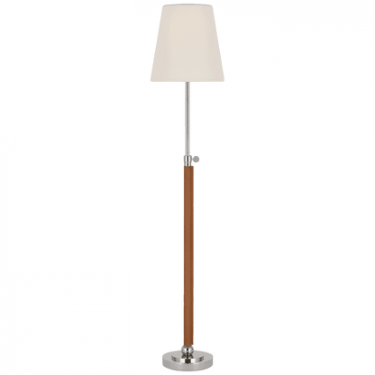 Visual Comfort Signature Bryant Wrapped Table Lamp Polished Nickel and Natural Leather