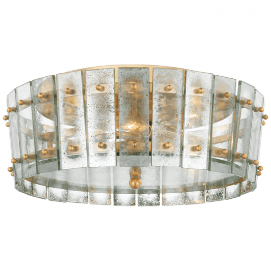 Visual Comfort Signature Cadence Medium Single-Tier Flush Mount Hand-Rubbed Antique Brass