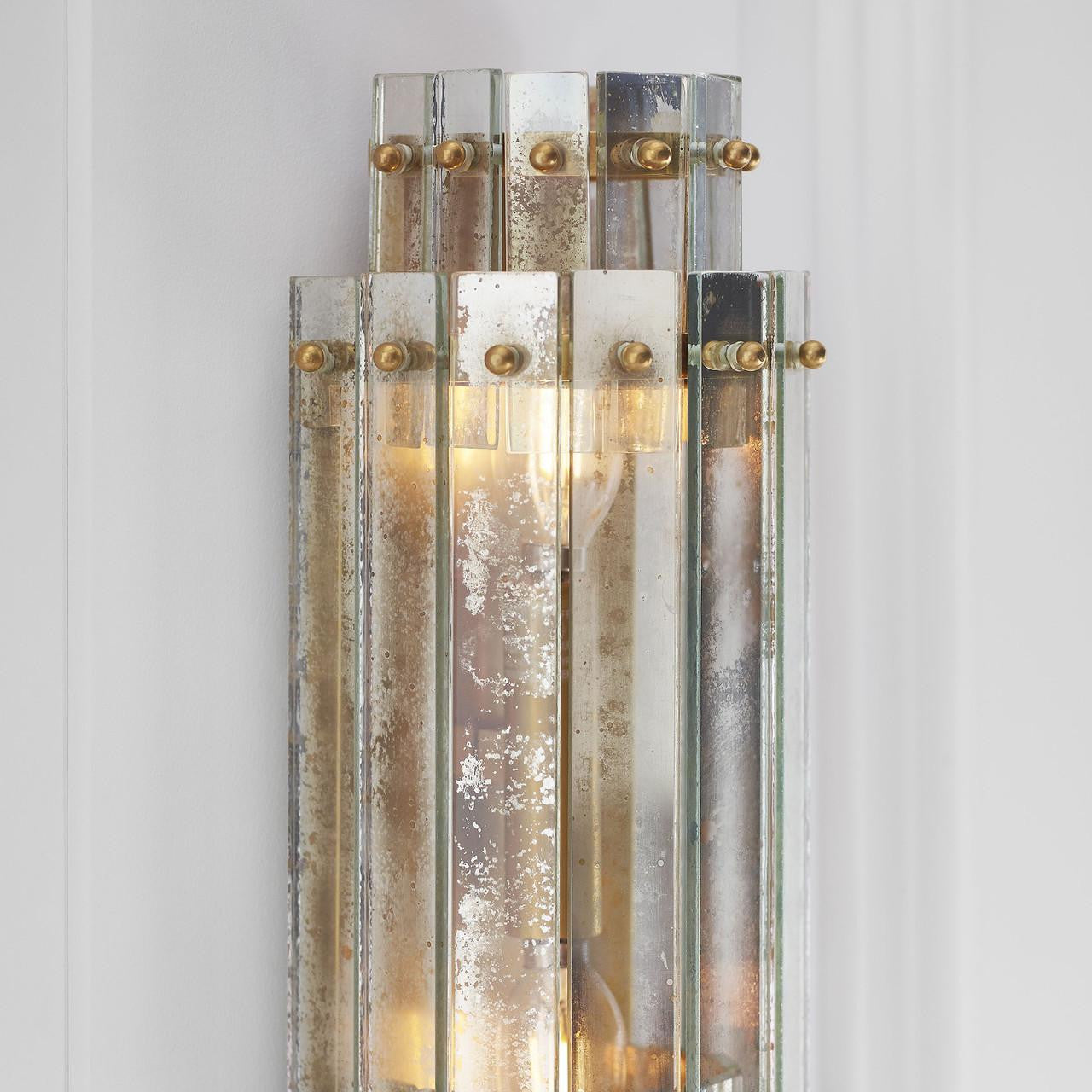 Visual Comfort & Co. Signature Collection Cadence Small Tiered Sconce - Hand-Rubbed Antique Brass