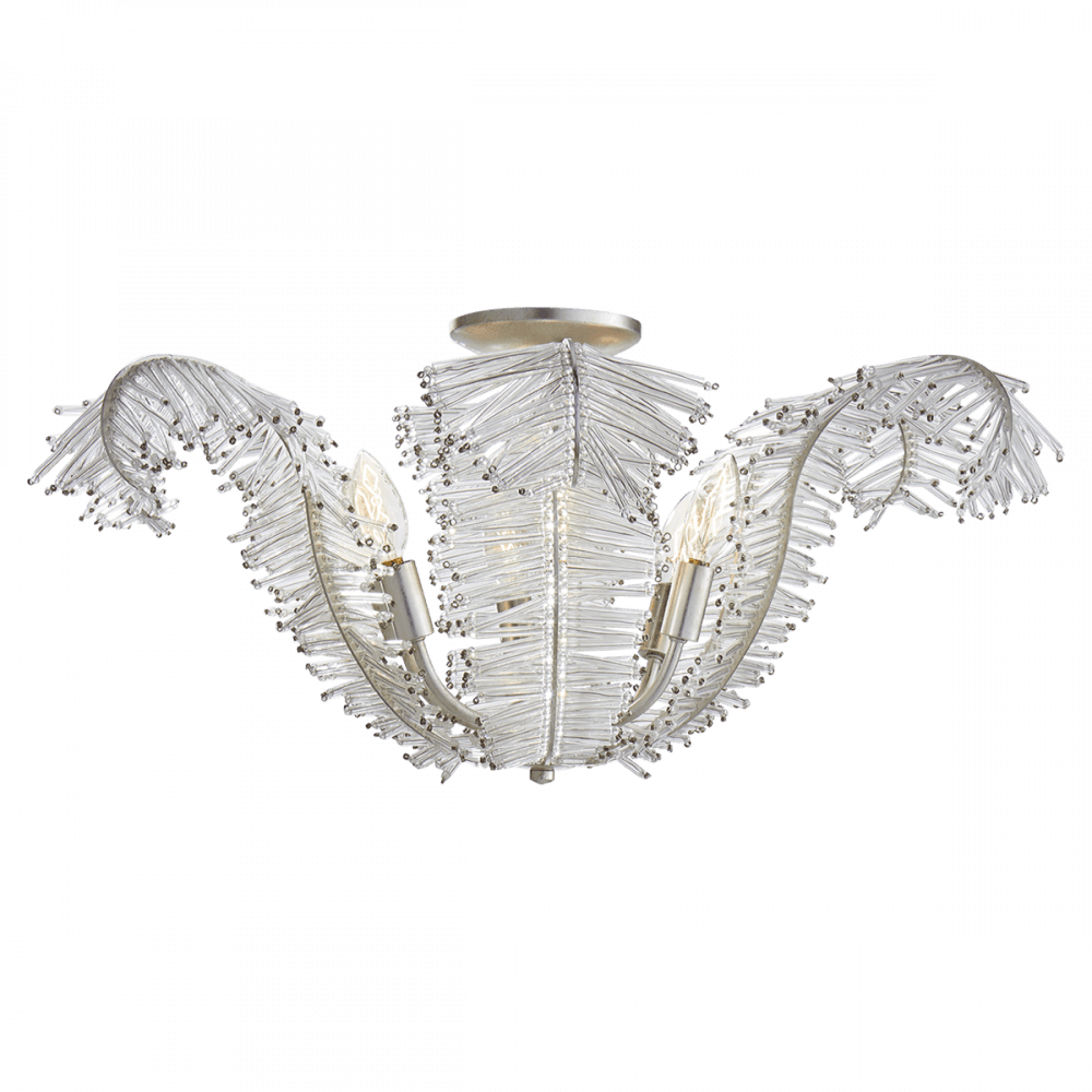 Visual Comfort Signature Calais Semi-Flush Mount Burnished Silver Leaf