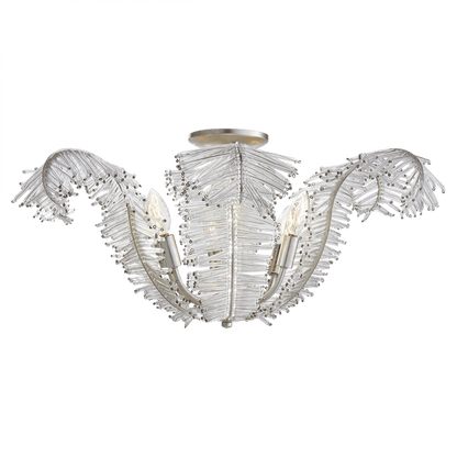 Visual Comfort Signature Calais Semi-Flush Mount Burnished Silver Leaf