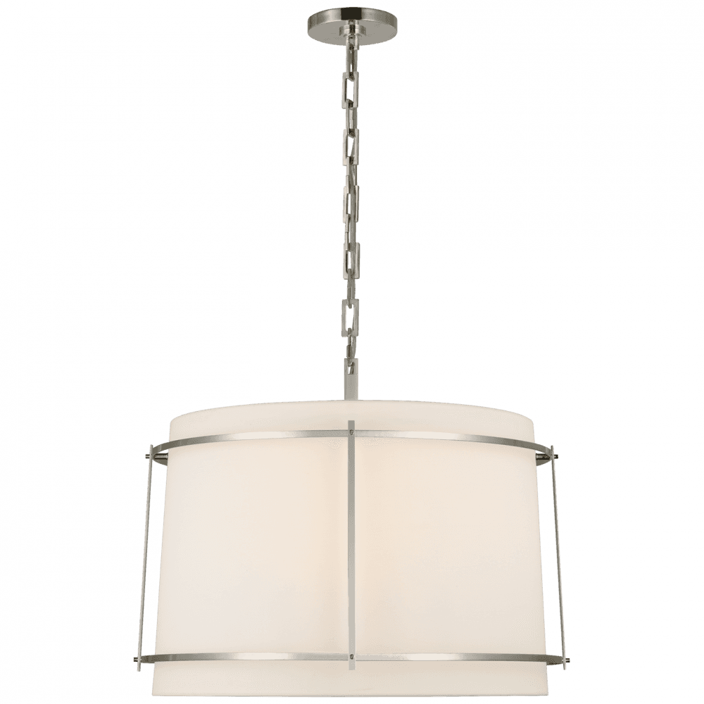 Visual Comfort & Co. Signature Collection Callaway Large Hanging Shade, 3-Light, Polished Nickel, 19.25"H (S 5687PN-L/FA CX42K)