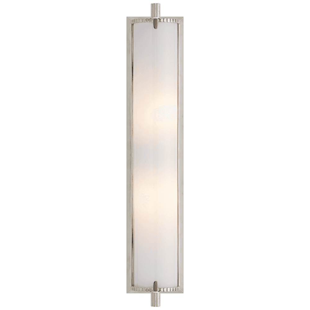 Visual Comfort & Co. Signature Collection Calliope Bathroom Wall Sconce, 2-Light, Polished Nickel, White Glass, 20.5"H (TOB 2185PN-WG 2CVH1)