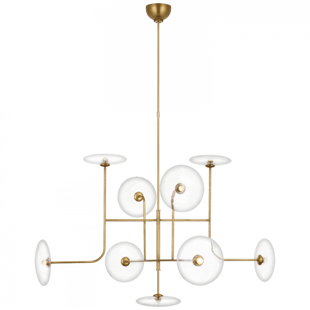 Visual Comfort Signature Calvino X-Large Arched Chandelier Hand-Rubbed Antique Brass
