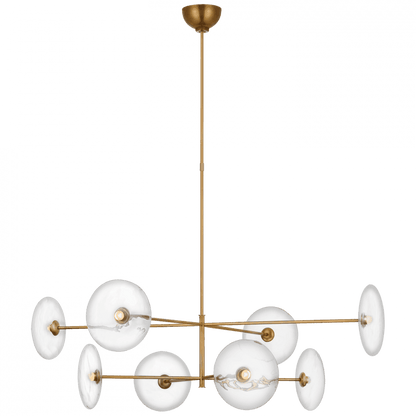 Visual Comfort Signature Calvino X-Large Radial Chandelier Hand-Rubbed Antique Brass