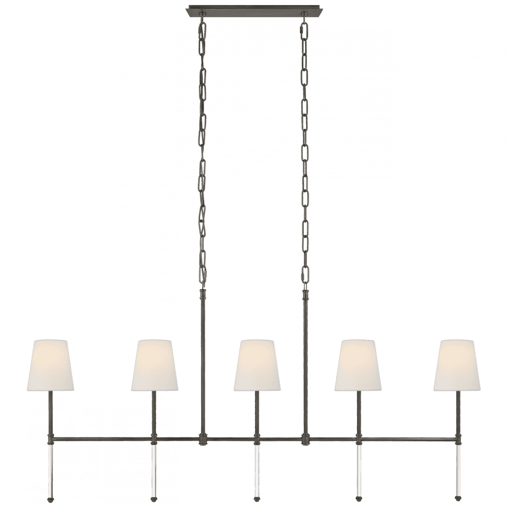Visual Comfort Signature Camille Medium Linear Chandelier Bronze