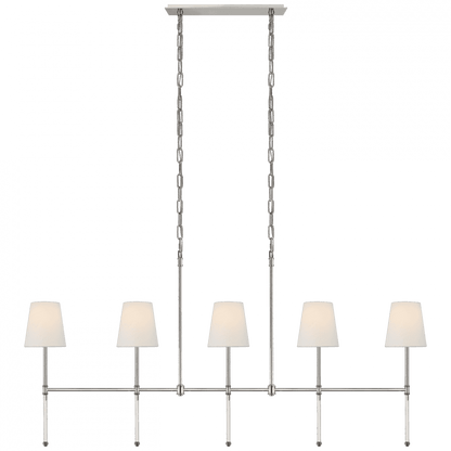 Visual Comfort Signature Camille Medium Linear Chandelier Polished Nickel