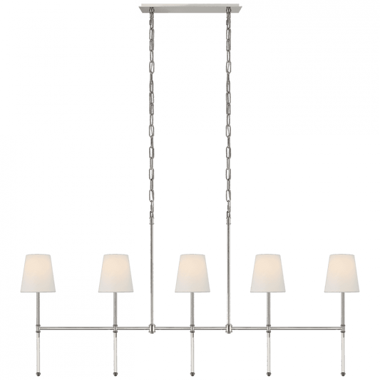 Visual Comfort Signature Camille Medium Linear Chandelier Polished Nickel